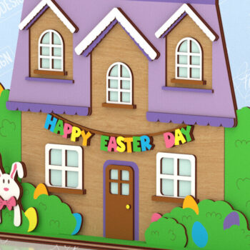 Intra απο ξύλο plywood  Χρώμα wenge 3mm-4mm πάχος - Πασχαλινό Λαγουδάκι Σπίτι | Διακόσμηση σπιτιού Δίασταση 15x15 cm INTRAFABR-38338600 - Image 1