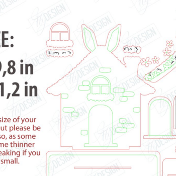 Intra απο ξύλο plywood  Χρώμα wenge 3mm-4mm πάχος - Πασχαλινό Λαγουδάκι Σπίτι | Διακόσμηση σπιτιού Δίασταση 15x15 cm INTRAFABR-114312957 - Image 2