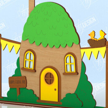 Intra απο ξύλο plywood  Χρώμα wenge 3mm-4mm πάχος - Πασχαλινό Λαγουδάκι Σπίτι | Διακόσμηση σπιτιού Δίασταση 15x15 cm INTRAFABR-114313801 - Image 1