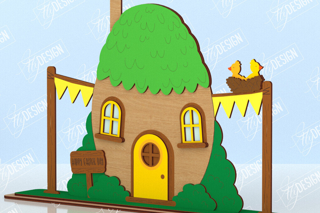 Intra απο ξύλο plywood  Χρώμα wenge 3mm-4mm πάχος - Πασχαλινό Λαγουδάκι Σπίτι | Διακόσμηση σπιτιού Δίασταση 15x15 cm INTRAFABR-114313801