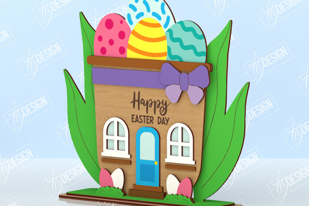 Intra απο ξύλο plywood  Χρώμα wenge 3mm-4mm πάχος - Πασχαλινό Λαγουδάκι Σπίτι | Διακόσμηση σπιτιού Δίασταση 15x15 cm INTRAFABR-115962842