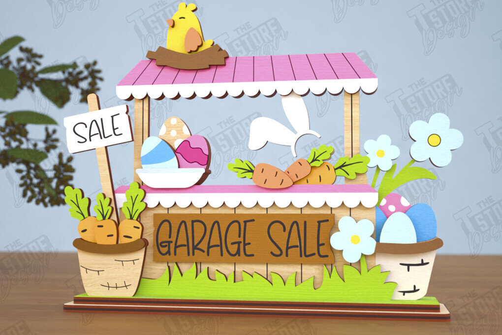 Intra απο ξύλο plywood  Χρώμα wenge 3mm-4mm πάχος - Πασχαλινό λαγουδάκι Standing House|Διακόσμηση Πάσχας Δίασταση 15x15 cm INTRAFABR-125419890