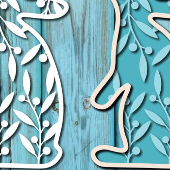 Intra απο ξύλο plywood Χρώμα wenge 3mm-4mm πάχος - Πασχαλινό λαγουδάκι , Paper Cut Δίασταση 15x15 cm INTRAFABR-121509809 - Image 5