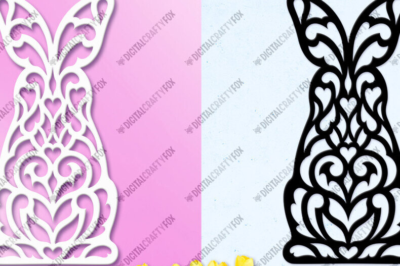 Intra απο ξύλο plywood  Χρώμα wenge 3mm-4mm πάχος - Easter Bunny , Bunny Δίασταση 6x6 cm INTRAFABR-121509827