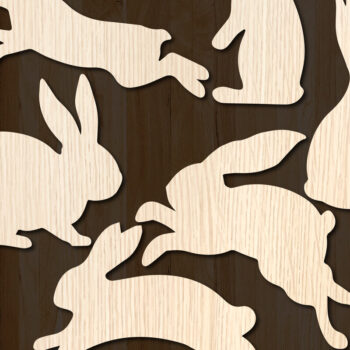 Intra απο ξύλο plywood  Χρώμα wenge 3mm-4mm πάχος - Πακέτο υ κομμένου χαρτιού Easter Bunny Δίασταση 15x15 cm INTRAFABR-121495054 - Image 1