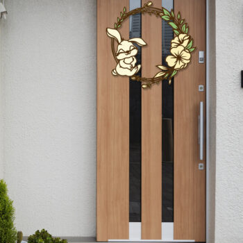 Intra απο ξύλο plywood  Χρώμα wenge 3mm-4mm πάχος - Διακοσμητικό στεφάνι τοίχου Πασχαλινό Λαγουδάκι Δίασταση 2x14 cm INTRAFABR-122664429 - Image 2