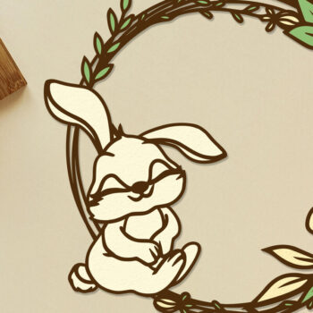 Intra απο ξύλο plywood  Χρώμα wenge 3mm-4mm πάχος - Διακοσμητικό στεφάνι τοίχου Πασχαλινό Λαγουδάκι Δίασταση 2x14 cm INTRAFABR-122664429 - Image 3