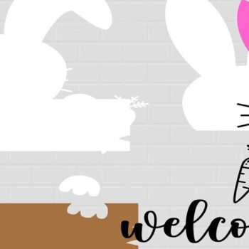 Intra απο ξύλο plywood  Χρώμα wenge 3mm-4mm πάχος - Κρεμάστρα πόρτας καλωσορίσματος Easter Bunny PNG Δίασταση 15x15 cm INTRAFABR-122664453 - Image 2