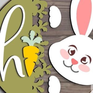 Intra απο ξύλο plywood  Χρώμα wenge 3mm-4mm πάχος - Κρεμάστρα πόρτας καλωσορίσματος Easter Bunny Δίασταση 15x15 cm INTRAFABR-122663954