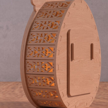 Intra απο ξύλο plywood  Χρώμα wenge 3mm-4mm πάχος - Ξύλινο κουτί Easter Bunny – Τρισδιάστατη Δίασταση 15x15 cm INTRAFABR-122663931 - Image 2