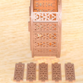 Intra απο ξύλο plywood  Χρώμα wenge 3mm-4mm πάχος - Ξύλινο κουτί Easter Bunny – Τρισδιάστατη Δίασταση 15x15 cm INTRAFABR-122663931 - Image 6