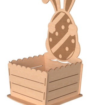 Intra απο ξύλο plywood  Χρώμα wenge 3mm-4mm πάχος - Πασχαλινό λαγουδάκι Ξύλινο Κλουβί με λέιζερ Δίασταση 30x20 cm INTRAFABR-31936943 - Image 1