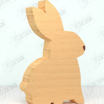 Intra απο ξύλο plywood  Χρώμα wenge 3mm-4mm πάχος - Πασχαλινό λαγουδάκι Ξύλινο ντεκόρ | Πασχαλινό σημάδι Δίασταση 15x15 cm INTRAFABR-96408954 - Image 1