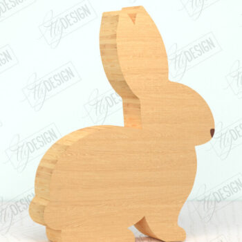 Intra απο ξύλο plywood  Χρώμα wenge 3mm-4mm πάχος - Πασχαλινό λαγουδάκι Ξύλινο ντεκόρ | Πασχαλινό σημάδι Δίασταση 15x15 cm INTRAFABR-96408963 - Image 1