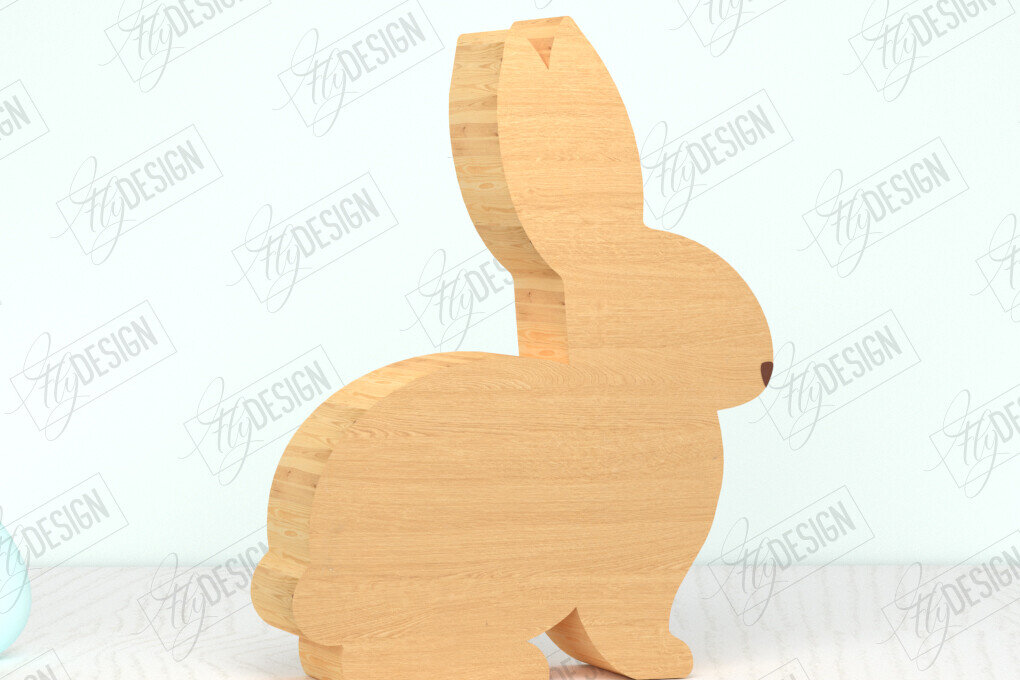 Intra απο ξύλο plywood  Χρώμα wenge 3mm-4mm πάχος - Πασχαλινό λαγουδάκι Ξύλινο ντεκόρ | Πασχαλινό σημάδι Δίασταση 15x15 cm INTRAFABR-96408963