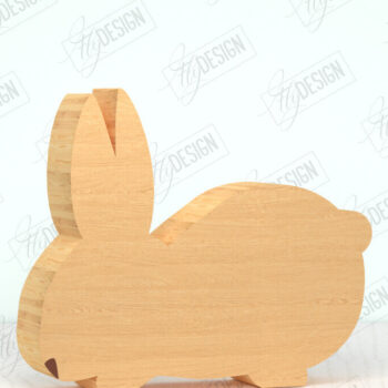 Intra απο ξύλο plywood  Χρώμα wenge 3mm-4mm πάχος - Πασχαλινό λαγουδάκι Ξύλινο ντεκόρ | Πασχαλινό σημάδι Δίασταση 15x15 cm INTRAFABR-96408971 - Image 1