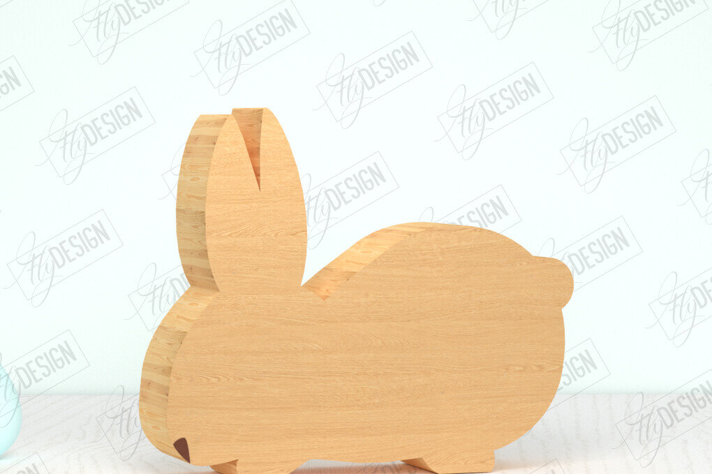 Intra απο ξύλο plywood  Χρώμα wenge 3mm-4mm πάχος - Πασχαλινό λαγουδάκι Ξύλινο ντεκόρ | Πασχαλινό σημάδι Δίασταση 15x15 cm INTRAFABR-96408971