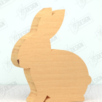 Intra απο ξύλο plywood  Χρώμα wenge 3mm-4mm πάχος - Πασχαλινό λαγουδάκι Ξύλινο ντεκόρ | Πασχαλινό σημάδι Δίασταση 15x15 cm INTRAFABR-96408982 - Image 1