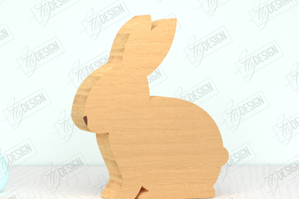 Intra απο ξύλο plywood  Χρώμα wenge 3mm-4mm πάχος - Πασχαλινό λαγουδάκι Ξύλινο ντεκόρ | Πασχαλινό σημάδι Δίασταση 15x15 cm INTRAFABR-96408982