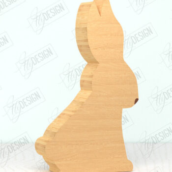 Intra απο ξύλο plywood  Χρώμα wenge 3mm-4mm πάχος - Πασχαλινό λαγουδάκι Ξύλινο ντεκόρ | Πασχαλινό σημάδι Δίασταση 15x15 cm INTRAFABR-96408990 - Image 1