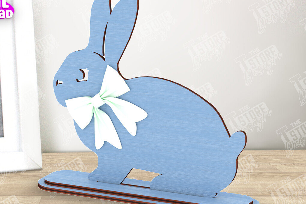 Intra απο ξύλο plywood  Χρώμα wenge 3mm-4mm πάχος - Πασχαλινό λαγουδάκι Ξύλινο ντεκόρ | Πασχαλινό περίπτερο Δίασταση 15x15 cm INTRAFABR-96409004