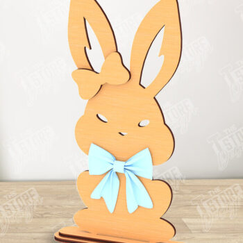 Intra απο ξύλο plywood  Χρώμα wenge 3mm-4mm πάχος - Πασχαλινό λαγουδάκι Ξύλινο ντεκόρ | Πασχαλινό περίπτερο Δίασταση 15x15 cm INTRAFABR-96408944 - Image 1