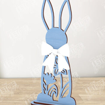 Intra απο ξύλο plywood  Χρώμα wenge 3mm-4mm πάχος - Πασχαλινό λαγουδάκι Ξύλινο ντεκόρ | Πασχαλινό περίπτερο Δίασταση 15x15 cm INTRAFABR-91801296 - Image 1