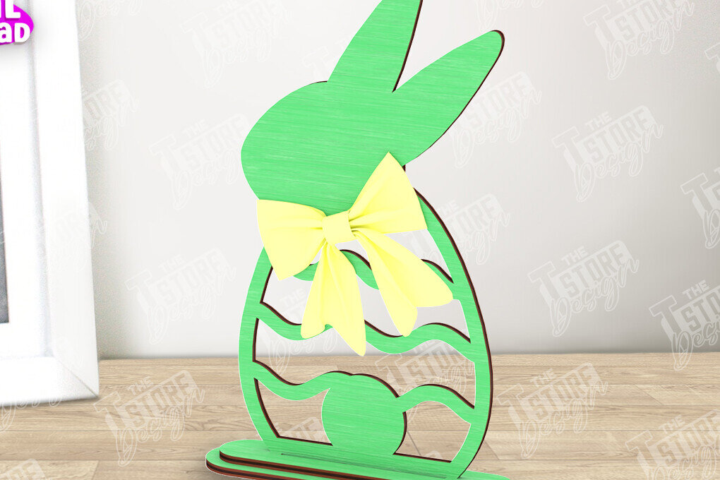 Intra απο ξύλο plywood  Χρώμα wenge 3mm-4mm πάχος - Πασχαλινό λαγουδάκι Ξύλινο ντεκόρ | Πασχαλινό περίπτερο Δίασταση 15x15 cm INTRAFABR-91801303