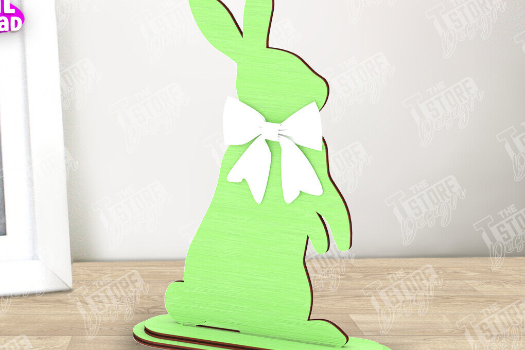 Intra απο ξύλο plywood  Χρώμα wenge 3mm-4mm πάχος - Πασχαλινό λαγουδάκι Ξύλινο ντεκόρ | Πασχαλινό περίπτερο Δίασταση 15x15 cm INTRAFABR-91801316