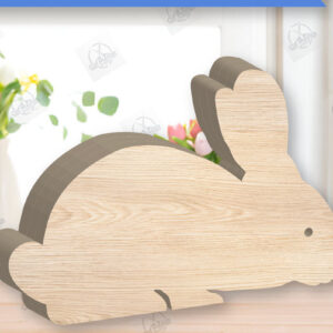 Intra απο ξύλο plywood  Χρώμα wenge 3mm-4mm πάχος - Πασχαλινό λαγουδάκι Ξύλινη διακόσμηση με λέιζερ Δίασταση 15x15 cm INTRAFABR-30737875