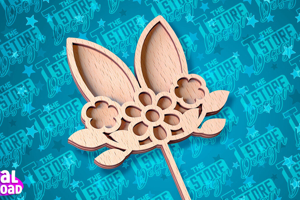 Intra απο ξύλο plywood  Χρώμα wenge 3mm-4mm πάχος - Πασχαλινό κέικ Topper | CNC Δίασταση 15x15 cm INTRAFABR-124937776