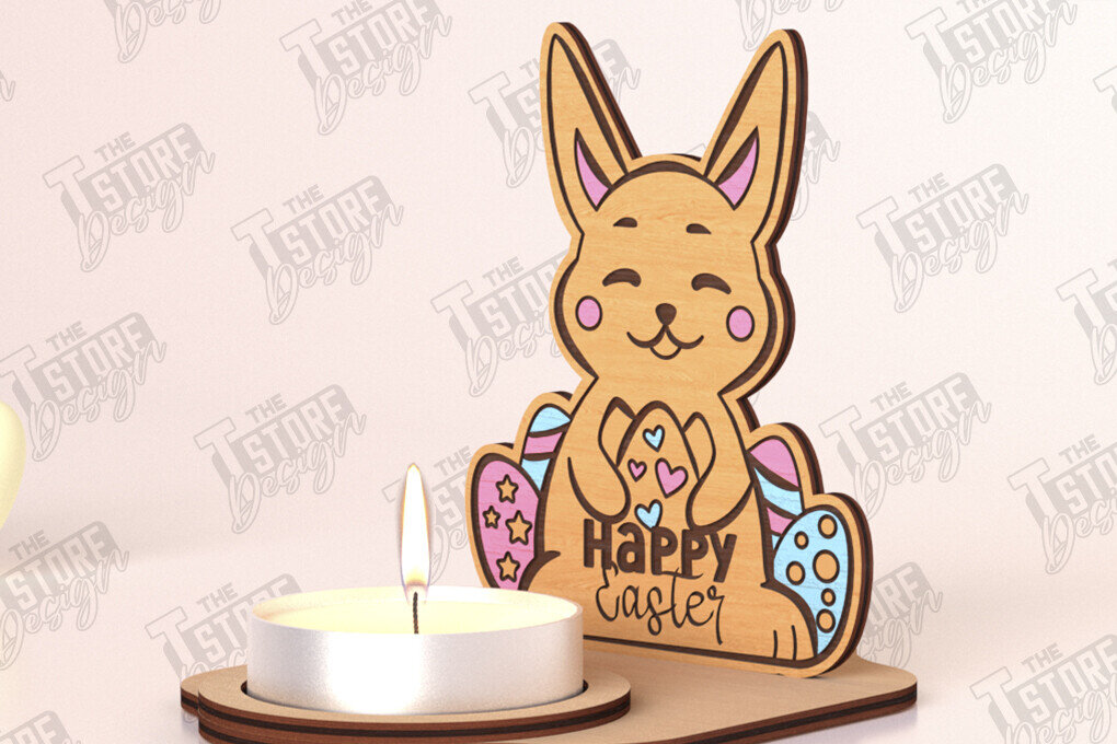 Intra απο ξύλο plywood  Χρώμα wenge 3mm-4mm πάχος - Πασχαλινή λαμπάδα | Κηροπήγιο | CNC Δίασταση 15x15 cm INTRAFABR-119785756