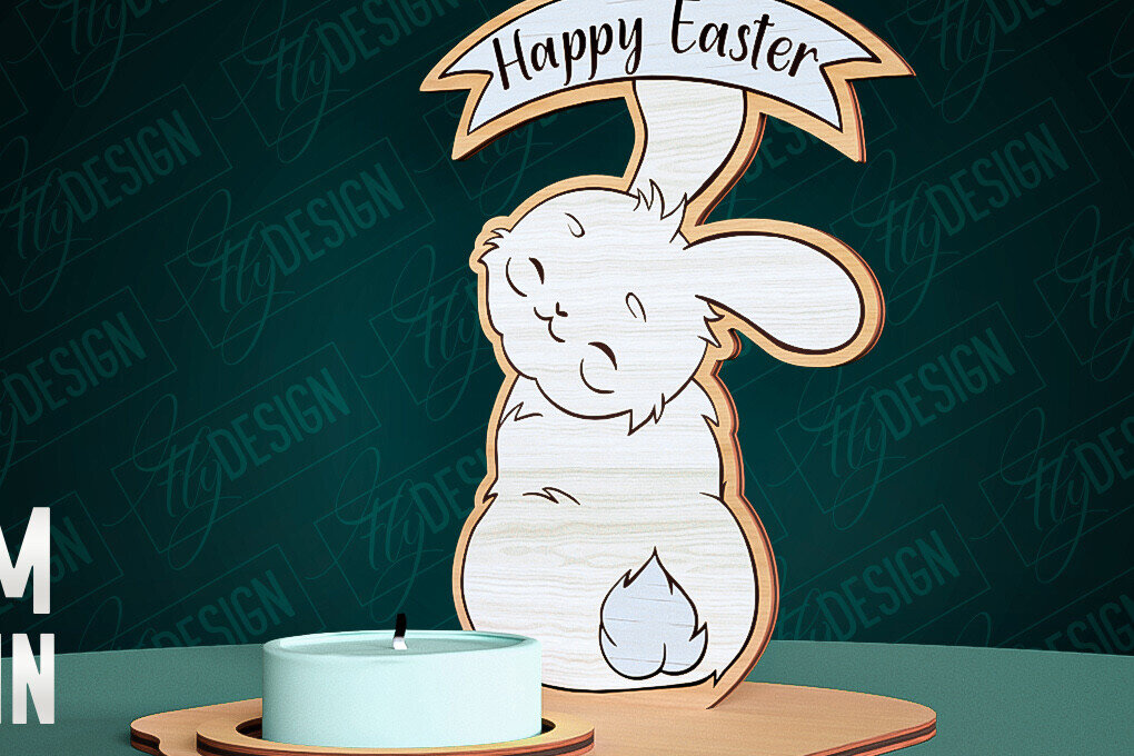 Intra απο ξύλο plywood  Χρώμα wenge 3mm-4mm πάχος - Πασχαλινή λαμπάδα κοπής με λέιζερ | CNC Δίασταση 15x15 cm INTRAFABR-116727636