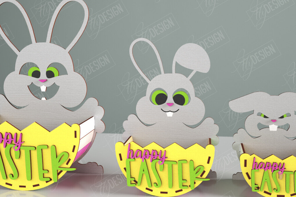 Intra απο ξύλο plywood  Χρώμα wenge 3mm-4mm πάχος - Πασχαλινό καλάθι με καραμέλες | Αυγοθήκη | Λαγουδάκι Δίασταση 15x15 cm INTRAFABR-116797494