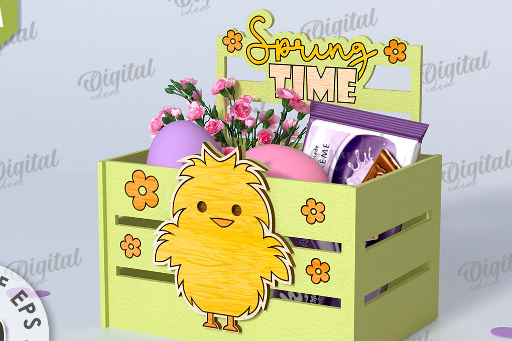 Intra απο ξύλο plywood  Χρώμα wenge 3mm-4mm πάχος - Πασχαλινό κουτί καραμέλας LaserCut. Πασχαλινό σχέδιο Δίασταση 15x15 cm INTRAFABR-119715474