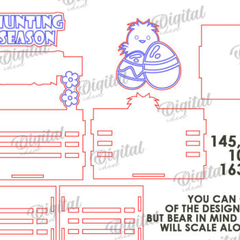 Intra απο ξύλο plywood  Χρώμα wenge 3mm-4mm πάχος - Πασχαλινό κουτί καραμέλας LaserCut. Πασχαλινό σχέδιο Δίασταση 15x15 cm INTRAFABR-119715131 - Image 2