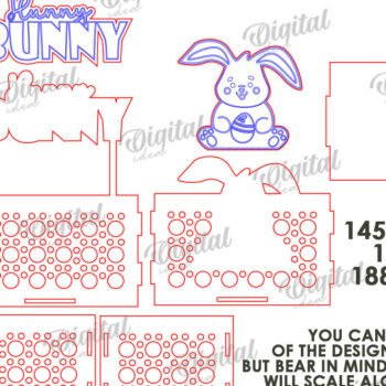 Intra απο ξύλο plywood  Χρώμα wenge 3mm-4mm πάχος - Πασχαλινό κουτί καραμέλας LaserCut. Πασχαλινό σχέδιο Δίασταση 15x15 cm INTRAFABR-119715358 - Image 3