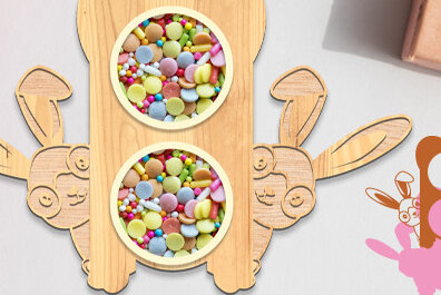 Intra απο ξύλο plywood  Χρώμα wenge 3mm-4mm πάχος - Πασχαλινή καραμέλα Θόλος κοπής με λέιζερ Δίασταση 15x15 cm INTRAFABR-31891282