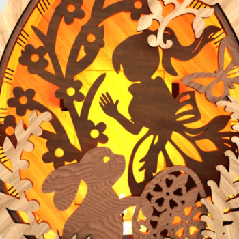 Intra απο ξύλο plywood  Χρώμα wenge 3mm-4mm πάχος - Πασχαλινή καραμέλα Δίασταση 5x5 cm INTRAFABR-122559319 - Image 3