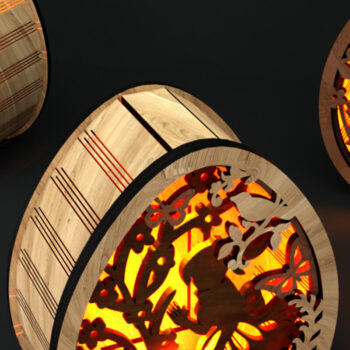 Intra απο ξύλο plywood  Χρώμα wenge 3mm-4mm πάχος - Πασχαλινές θήκες για 3 τεμάχια Δίασταση 5x5 cm INTRAFABR-97230265 - Image 4