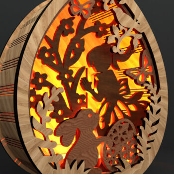 Intra απο ξύλο plywood  Χρώμα wenge 3mm-4mm πάχος - Πασχαλινές θήκες για 3 τεμάχια Δίασταση 5x5 cm INTRAFABR-97230265 - Image 6