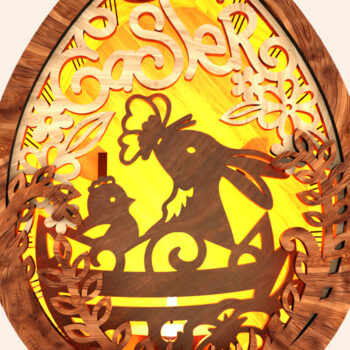 Intra απο ξύλο plywood  Χρώμα wenge 3mm-4mm πάχος - Πασχαλινές θήκες για 3 τεμάχια Δίασταση 5x5 cm INTRAFABR-97230265 - Image 7