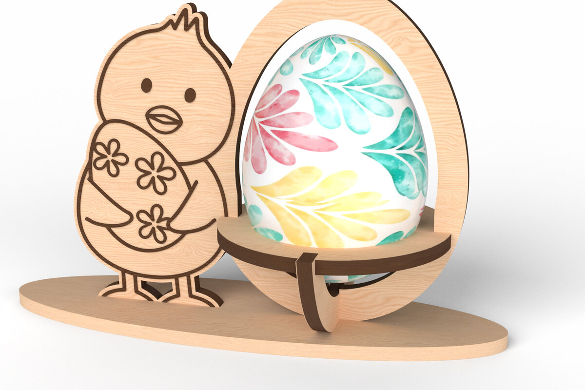 Intra απο ξύλο plywood  Χρώμα wenge 3mm-4mm πάχος - Στάση αυγοθήκης πασχαλινής νεοσσού Δίασταση 30x20 cm INTRAFABR-90732632