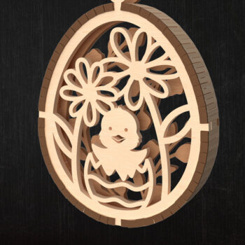 Intra απο ξύλο plywood  Χρώμα wenge 3mm-4mm πάχος - Πασχαλινό λουλουδένιο στολίδι Δίασταση 6x6 cm INTRAFABR-88038577 - Image 1