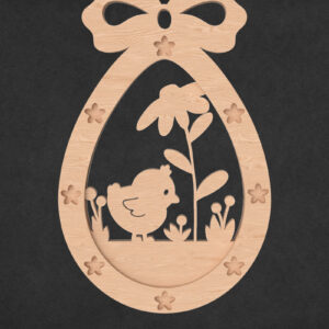 Intra απο ξύλο plywood  Χρώμα wenge 3mm-4mm πάχος - Πασχαλινός κρεμαστής γκόμενος Δίασταση 20x25 cm INTRAFABR-88039477