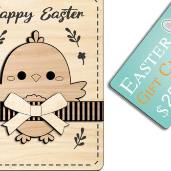 Intra απο ξύλο plywood  Χρώμα wenge 3mm-4mm πάχος - Θήκη χρημάτων για δωροκάρτες Πάσχα Κοτόπουλο Δίασταση 15x15 cm INTRAFABR-115914806 - Image 3