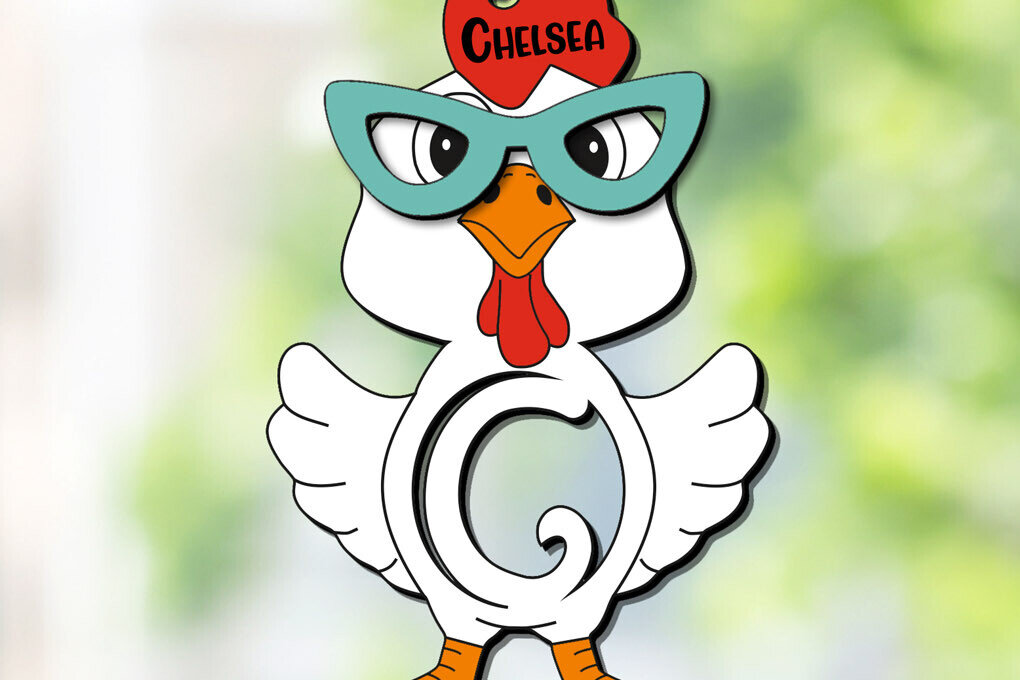 Intra απο ξύλο plywood  Χρώμα wenge 3mm-4mm πάχος - Πασχαλινό κοτόπουλο Γράμμα Γ Καλάθι Ετικέτα ονόματος Δίασταση 6x6 cm INTRAFABR-94074213