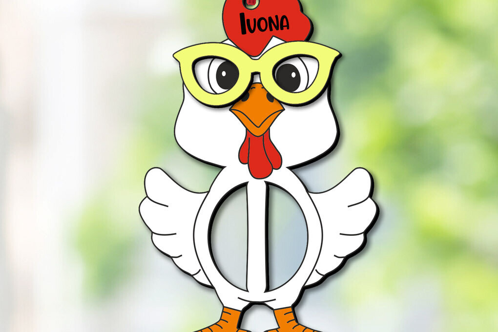 Intra απο ξύλο plywood  Χρώμα wenge 3mm-4mm πάχος - Πασχαλινό Κοτόπουλο Γράμμα Ι Καλάθι Ετικέτα ονόματος Δίασταση 6x6 cm INTRAFABR-94074464