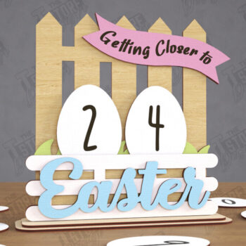 Intra απο ξύλο plywood  Χρώμα wenge 3mm-4mm πάχος - Πασχαλινό Πακέτο αντίστροφης μέτρησης |Ημερολόγιο Πάσχα Δίασταση 15x15 cm INTRAFABR-94074846 - Image 4