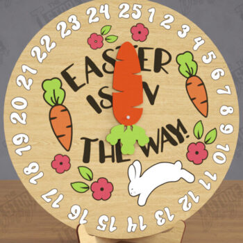 Intra απο ξύλο plywood  Χρώμα wenge 3mm-4mm πάχος - Πασχαλινό Πακέτο αντίστροφης μέτρησης |Ημερολόγιο Πάσχα Δίασταση 15x15 cm INTRAFABR-94074846 - Image 5